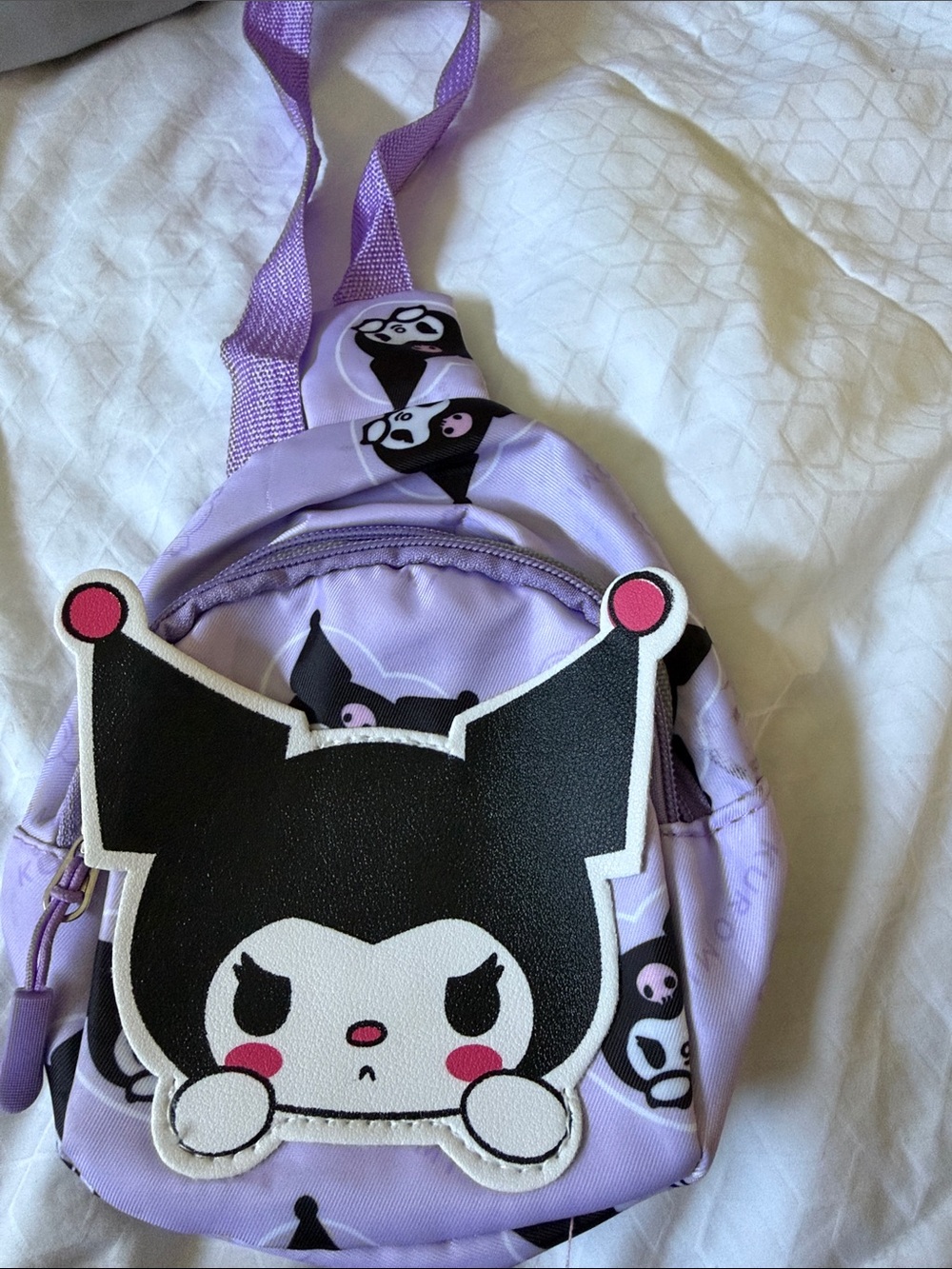 Lavender Kuromi-Style Kids Mini Backpack Purse